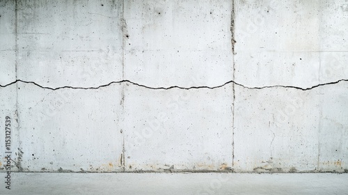 Industrial wall with visible cracks, showcasing textured concrete surface that adds character and depth to any space. imperfections tell story of age and resilience