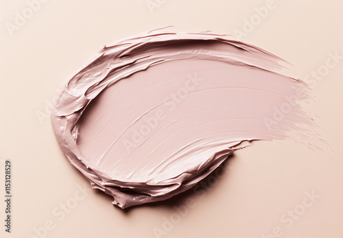 Close-up of a pink clay cosmetic texture for the face and body, a cream or mask with oil photo