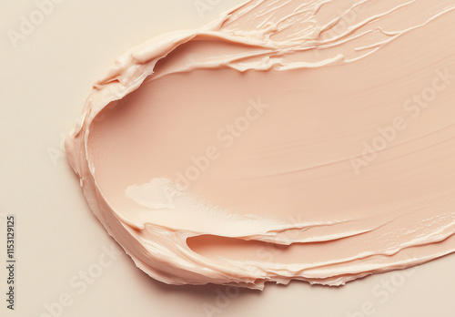 Close-up of a pink clay cosmetic texture for the face and body, a cream or mask with oil photo