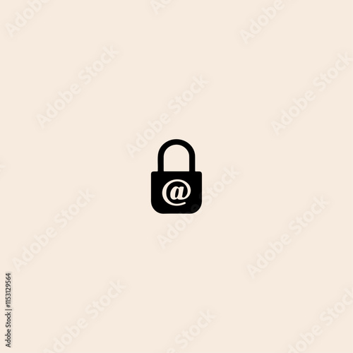 Mail lock setting icon flat vector design.  photo