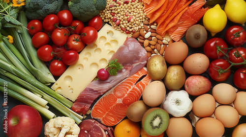 Group of healthy food for flexitarian diet 