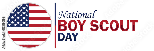 National Boy Scout Day. Suitable for greeting card, poster and banner. Vector illustration.