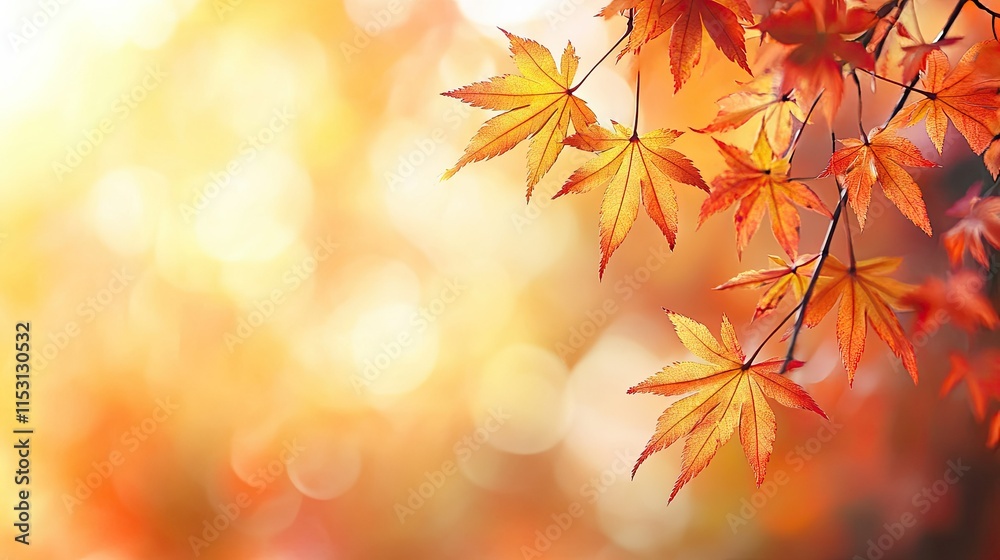 Autumnal Maple Leaves: A Symphony of Warm Colors Autumnal Maple Leaves: A Symphony of Warm Colors