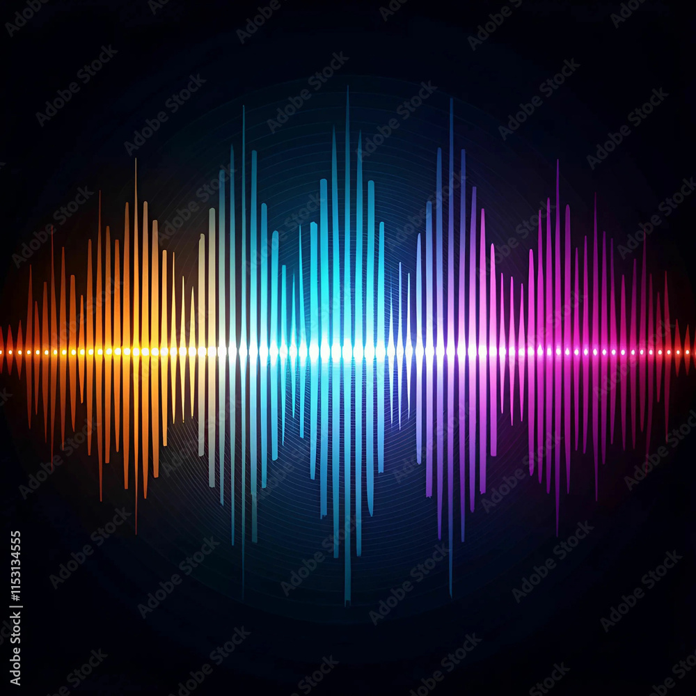 An abstract modern sound wave equalizer on a dark background, An abstract modern sound wave equalizer on a dark background,