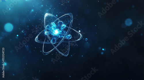 Wallpaper Mural Vector logo physics. The atom and the electrons. Blue style Torontodigital.ca