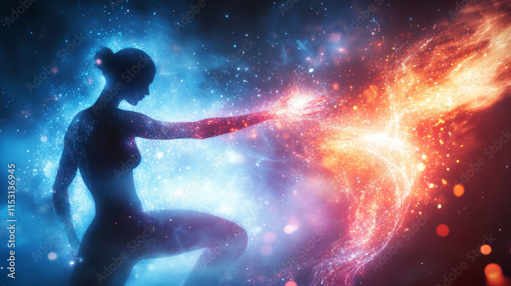 Hologram running. Running for health. Flickering energy flux of particles. The scientific design of the sport. Hologram running. Running for health. Flickering energy flux of particles. The scientific design of the sport.