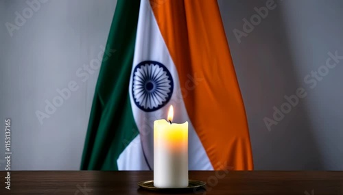 Candles of Remembrance |  Indian Flag with Burning Candles