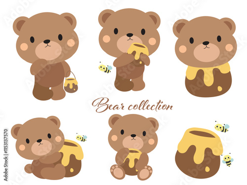 Cute Bear Collection with Honey Jars