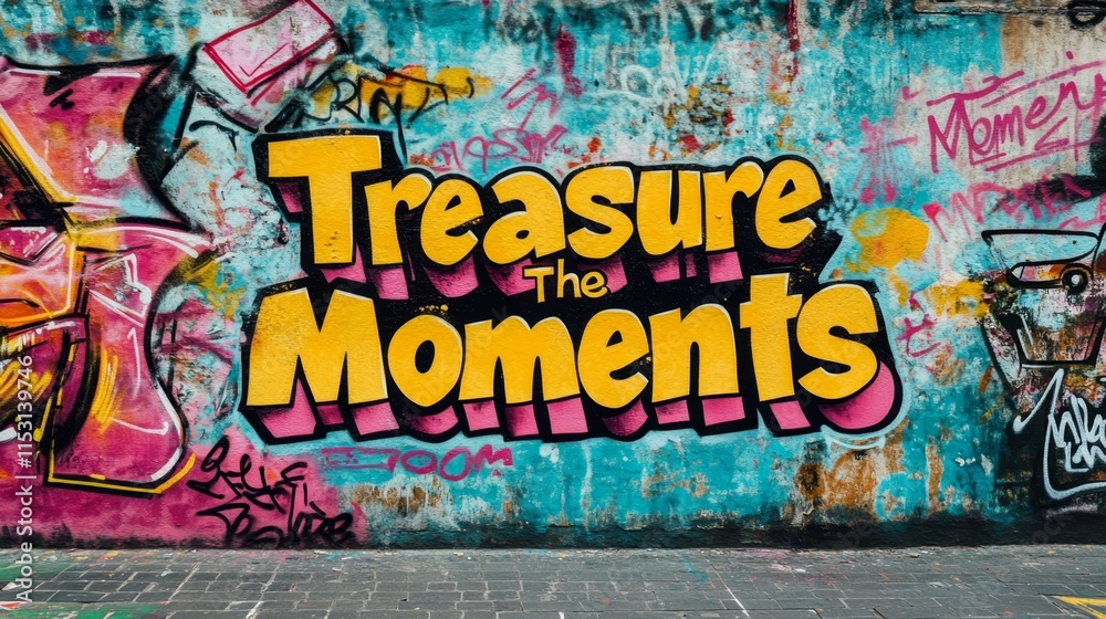 Naklejka premium grungy street wall painted in graffiti style with word