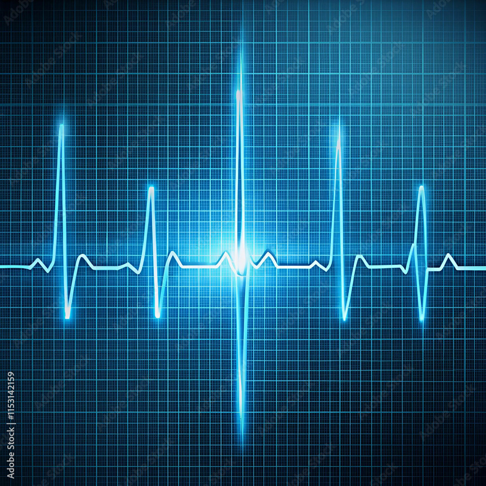 A stock photo of an ECG wave showing an elevated