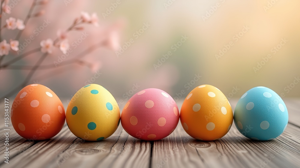 Floral Easter eggs on rustic wooden table. Floral Easter eggs on rustic wooden table.