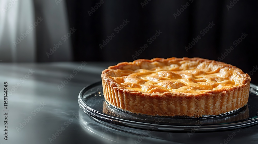 Golden Apple Pie Photo: Deliciously Baked Treat. AI Generated Golden Apple Pie Photo: Deliciously Baked Treat. AI Generated