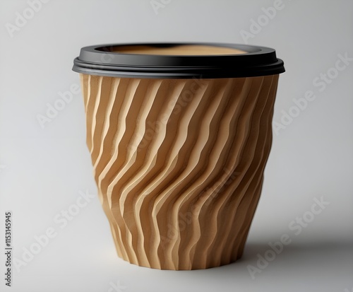 Brown paper disposable coffee cup isolated on white background paper cup recycling design