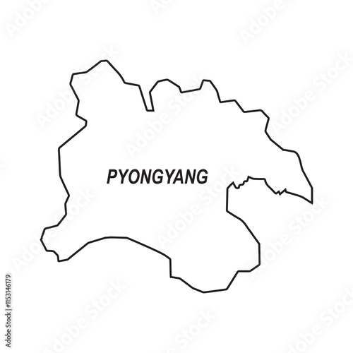 Map of Pyongyang city, North Korea