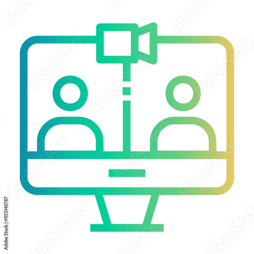 online interview Line Gradient Icon