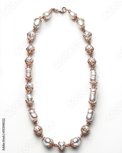 Wallpaper Mural Elegant pearl and crystal necklace showcasing a stunning blend of sophistication and timeless beauty. Torontodigital.ca