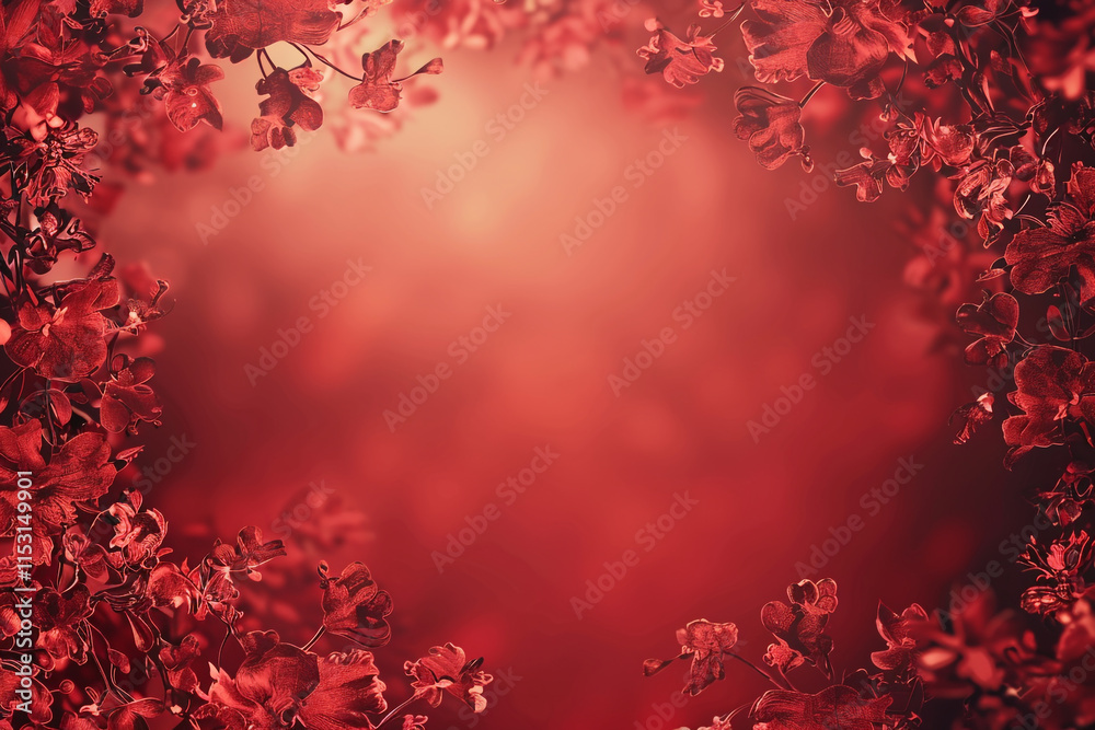 A Classic Valentine's Advertising Background: Rich Scarlet Elegance A Classic Valentine's Advertising Background: Rich Scarlet Elegance