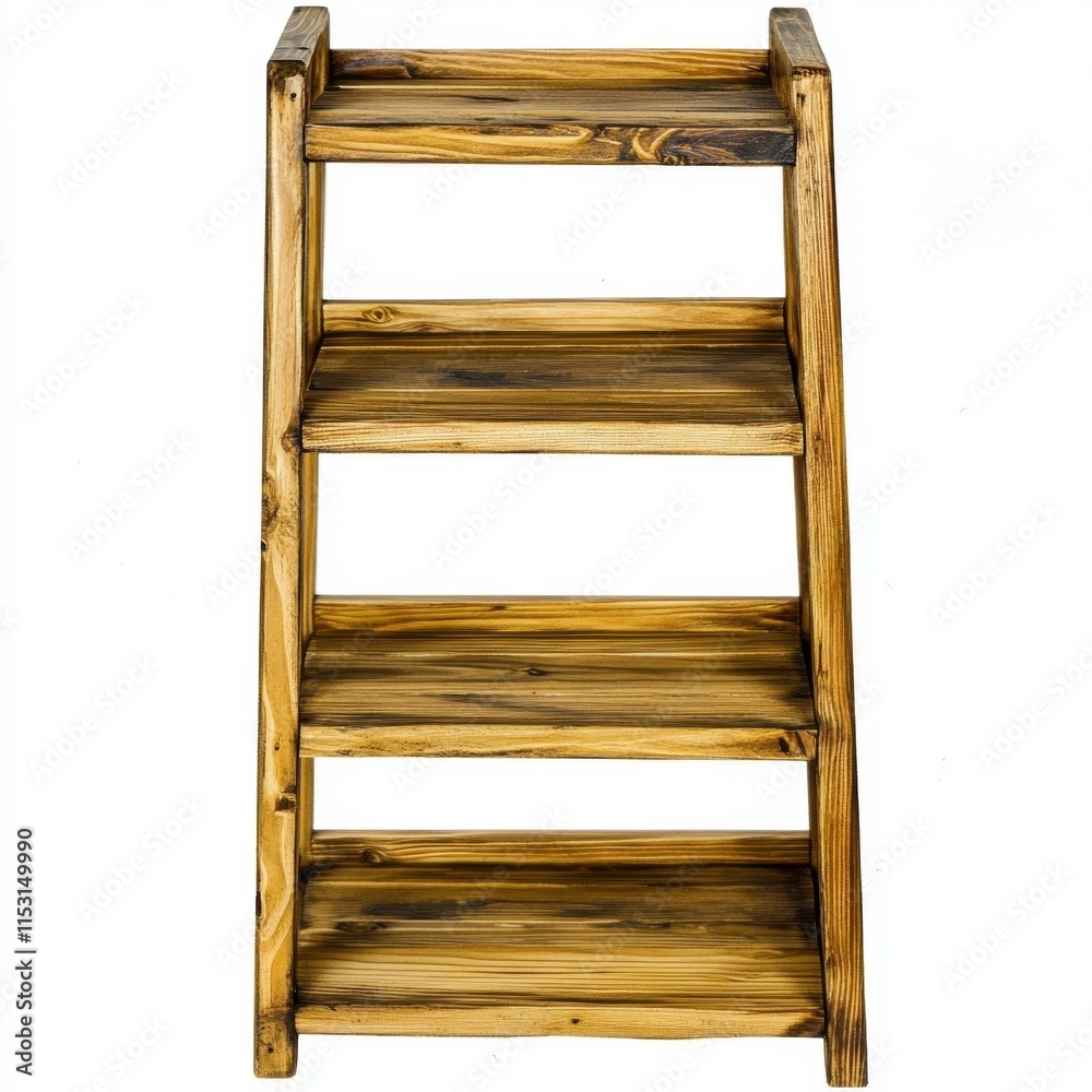 Rustic Wooden Ladder Shelf, Four Tiered Display Stand, Home Decor, Farmhouse Style. Rustic Wooden Ladder Shelf, Four Tiered Display Stand, Home Decor, Farmhouse Style.