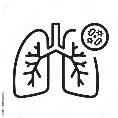 Human lung vector silhouette