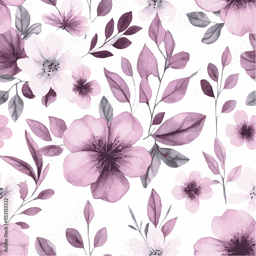 Vecter illustration of Watercolor seamless pattern with floral