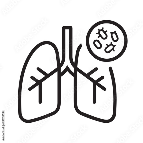 Human lung vector silhouette
