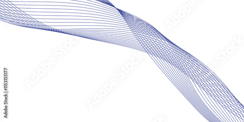 Abstract wave blue line for banner, template, wallpaper background. .Web banner size. Abstract wave element for design. Wave lines motion vector design.