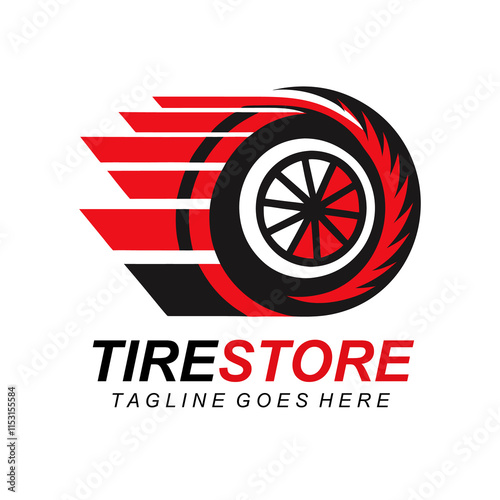 Tire logo, tire store logo design vector illustration. tire logo shop icons, car tire simple icons photo