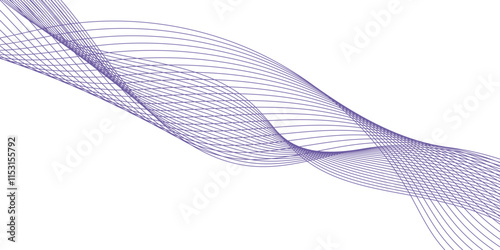 Abstract wave blue line for banner, template, wallpaper background. .Web banner size. Abstract wave element for design. Wave lines motion vector design.