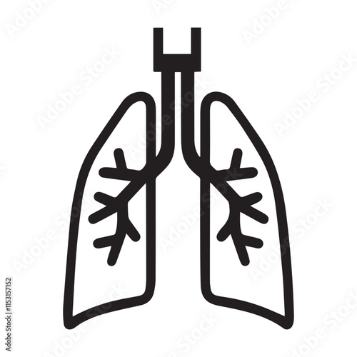 Human lung vector silhouette