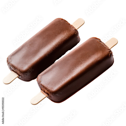 Chocolate popsicle isolated on transparent background