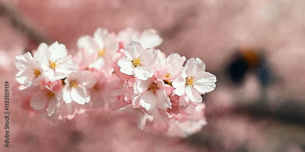 Delicate pink blossoms in soft sunlight Delicate pink blossoms in soft sunlight