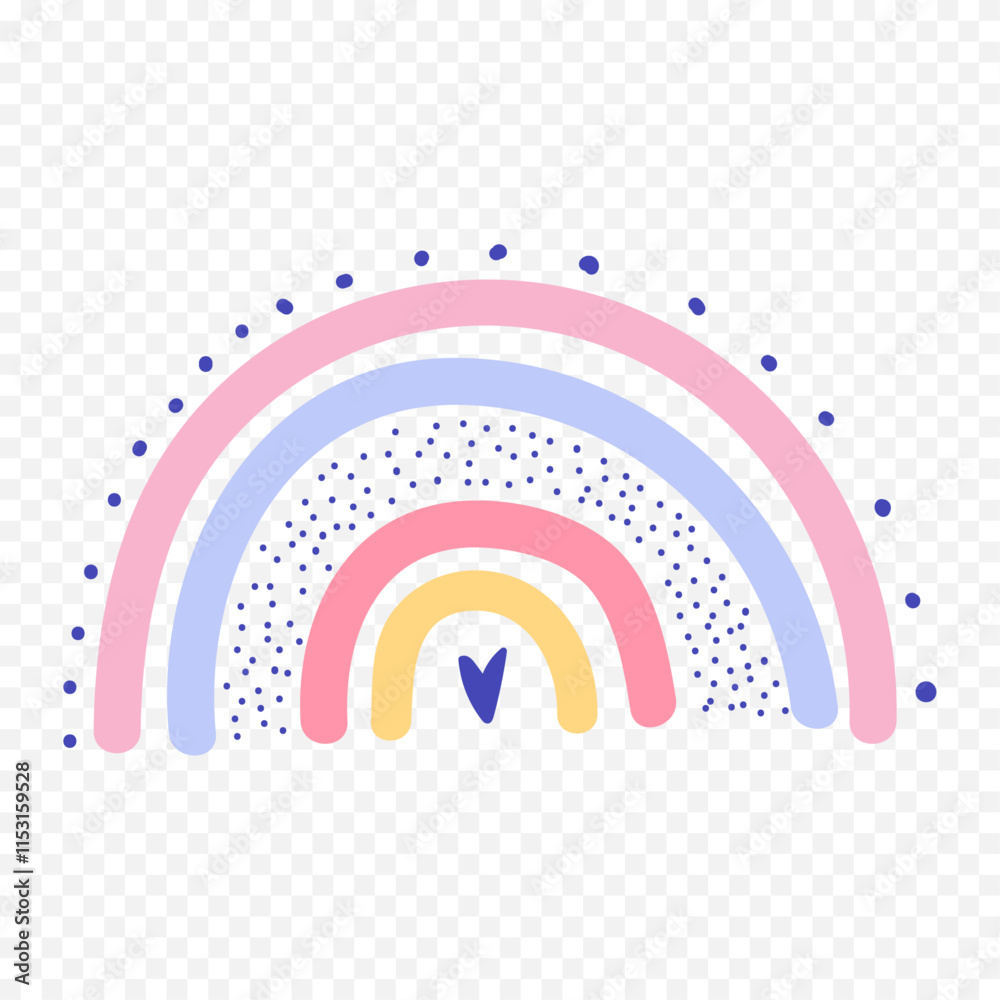 Hand drawn rainbow element. Boho rainbow hand drawn illustration Hand drawn rainbow element. Boho rainbow hand drawn illustration