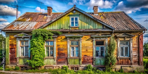 Historic Tartu House, Estonia - Old Wooden Building, Decaying Architecture, Rustic Charm, Baltic Architecture
