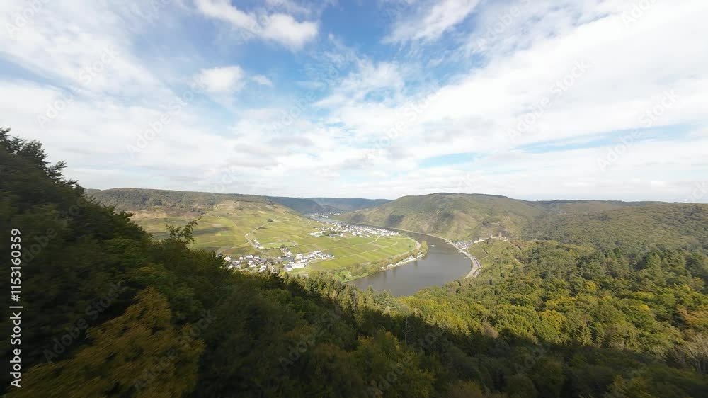 Mirante Waldeslust, panoramic view in Briedern, Germany. Metternich Castle and valley, moselle river. Mirante Waldeslust, panoramic view in Briedern, Germany. Metternich Castle and valley, moselle river.