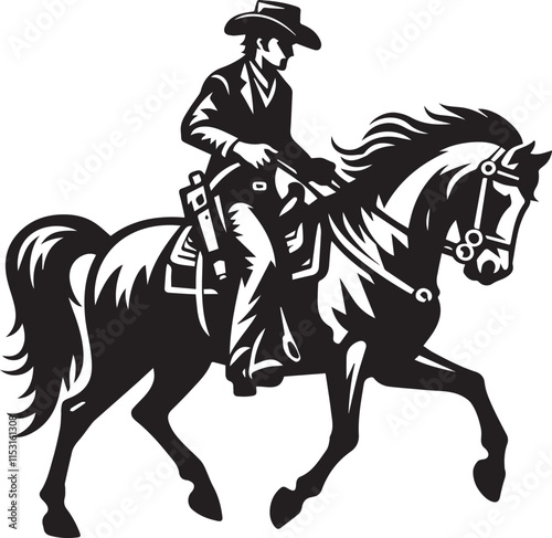 Horse riding, A man ride horse cute beautiful horse black vector