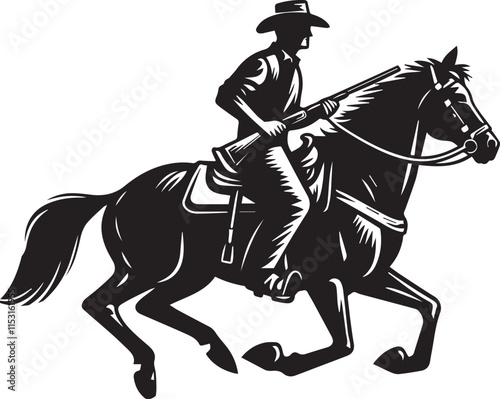 Horse riding, A man ride horse cute beautiful horse black vector