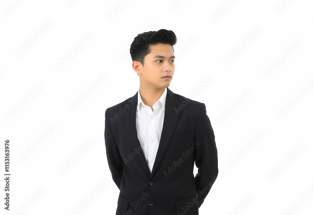 Young adult confident male standing and smiling businessman
Young adult confident male standing and smiling businessman