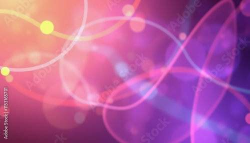 Abstract Color Spectrum of curves, lines and angles, diagonal stripes and concentric circles with bokeh effect
