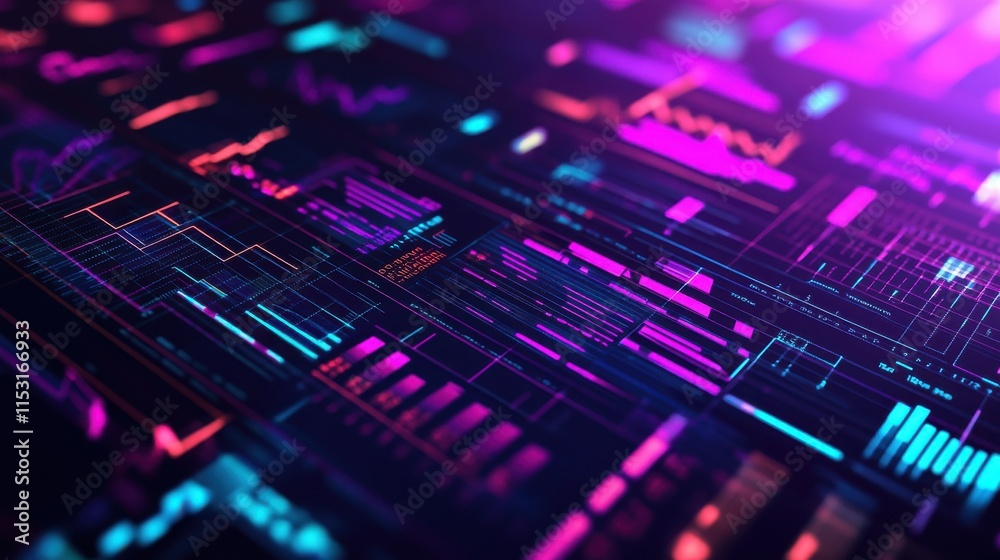 Colorful abstract digital data visualization with a futuristic vibe.