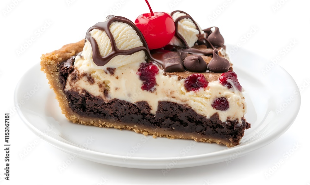 a high resolution photograph of a slice of pie with a chocolate chip cookie as the crust, Generative AI a high resolution photograph of a slice of pie with a chocolate chip cookie as the crust, Generative AI