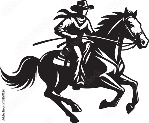 Horse riding, A man ride horse cute beautiful horse black vector