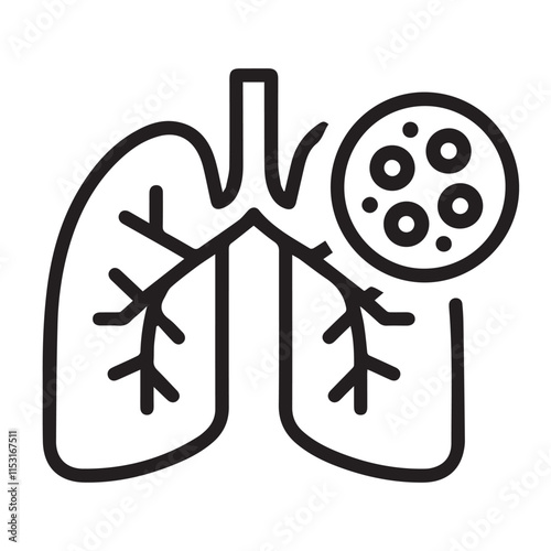 Human lung vector silhouette