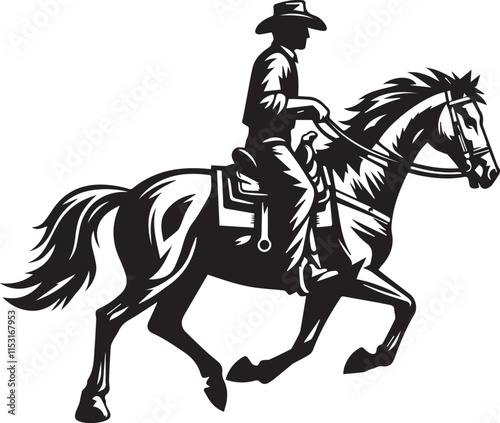 Wallpaper Mural Horse riding, A man ride horse cute beautiful horse black vector Torontodigital.ca