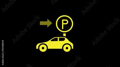 Car Parking 4k Transparent  icon Animation