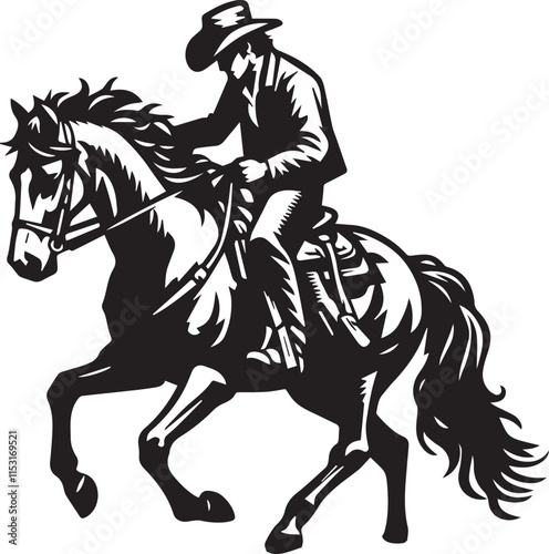 Horse riding, A man ride horse cute beautiful horse black vector