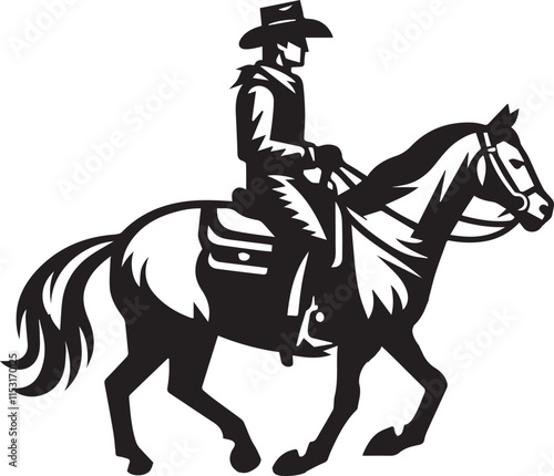Horse riding, A man ride horse cute beautiful horse black vector