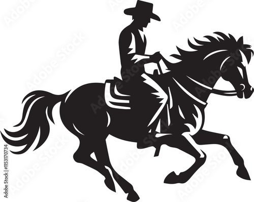 Horse riding, A man ride horse cute beautiful horse black vector