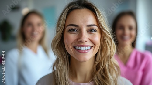 Free Download Professional Team of Smiling Women in a Modern Healthcare Setting. Generative AI - GFXLoad