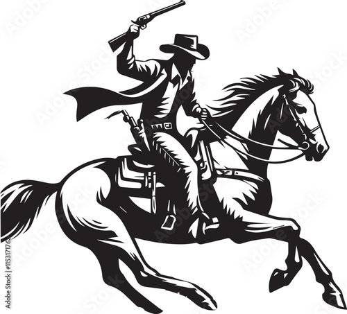 Horse riding, A man ride horse cute beautiful horse black vector