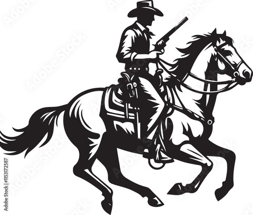 Horse riding, A man ride horse cute beautiful horse black vector